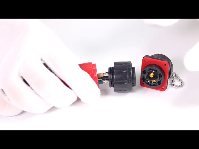 Plastikowe czerwone okrągłe wodoodporne złącze wtykowe do oświetlenia, złącze Multi Plug